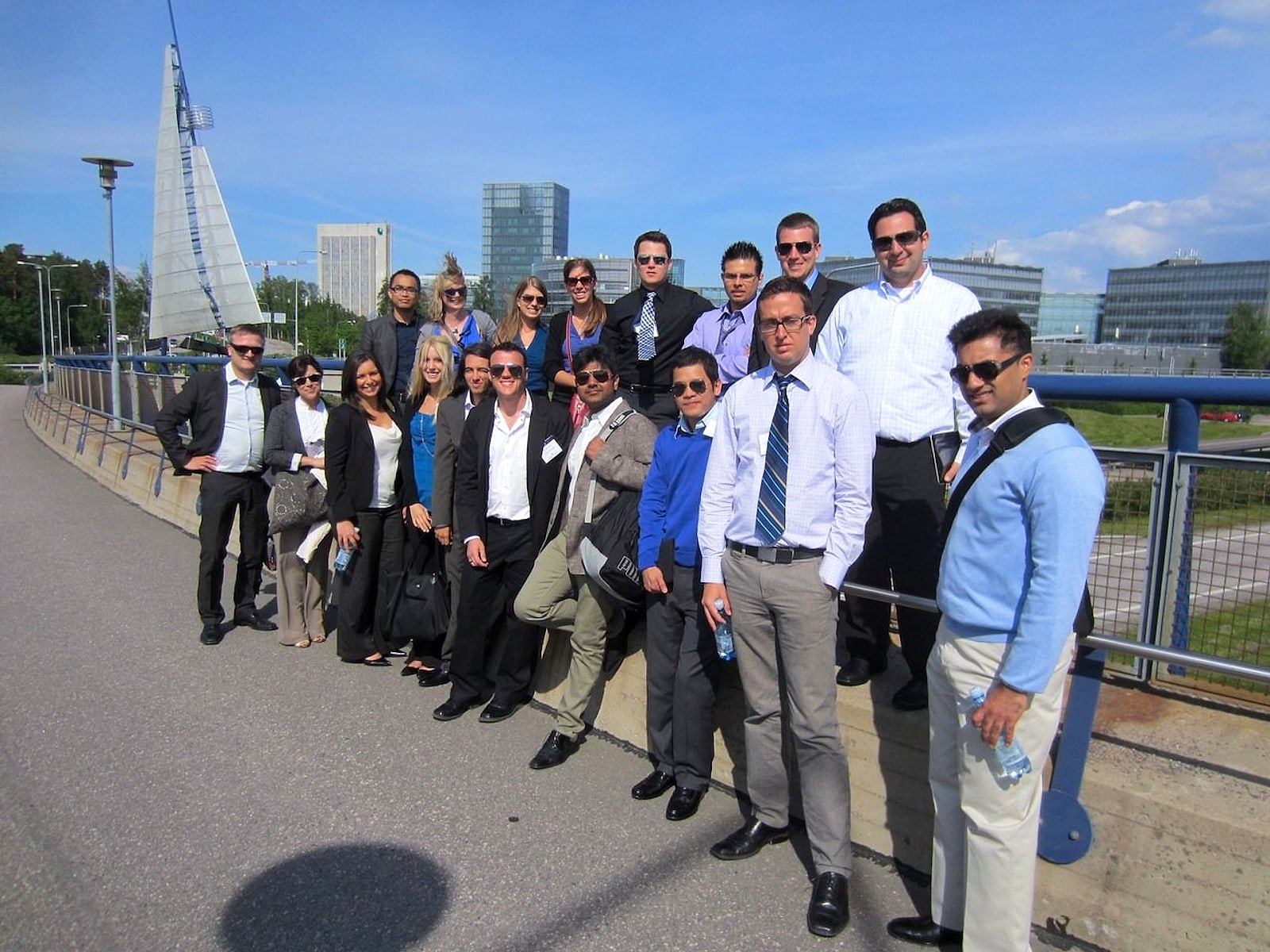 Business in Scandinavia students outside Nokia headquarters