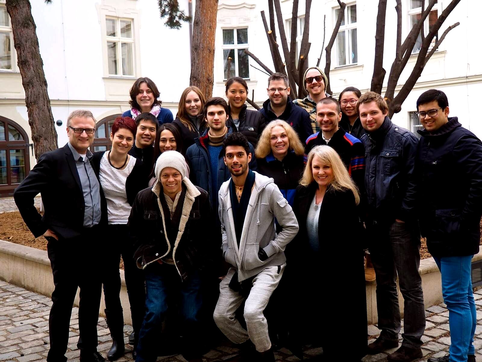 Chapman Prague MBA class outdoors in Prague, 2015